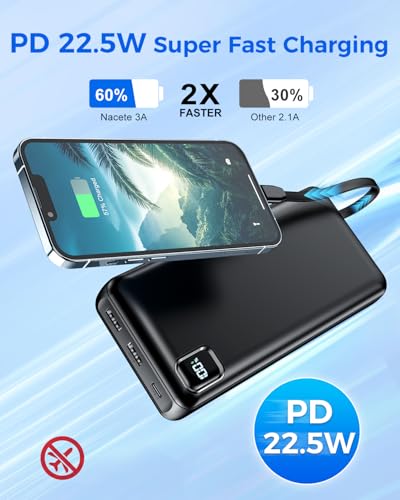 50000mAh PD 2|5W Fast Charging Portable Charger for iPhone 16 15 14 13 Samsung Android
| 5 Output 3 Input USB C LED Dis
