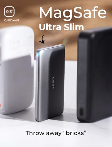 LISSEN Ultra Slim MagSafe Portable Charger for iPhone 16e Pro Max/15/14/13/12
| LISSEN Alloy 5,000mAh Wireless Slim Mag