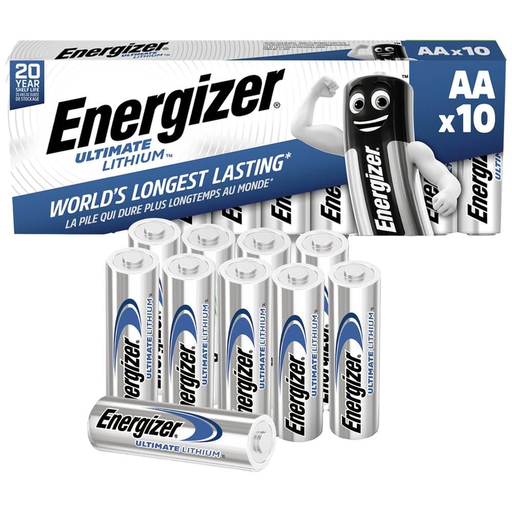 Energizer AA Ultimate Lithium Battery for Reliable Performance at Home and Away (Pack of 10)
| Energizer 634352 AA Ulti