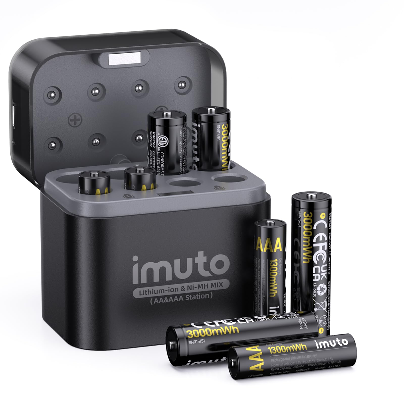  Imuto Rechargeable Batteries 4 AA & 4 AAA Lithium for Long-Lasting Power
| Imuto Lithium Rechargeable 4 AA & 4 AAA Batt