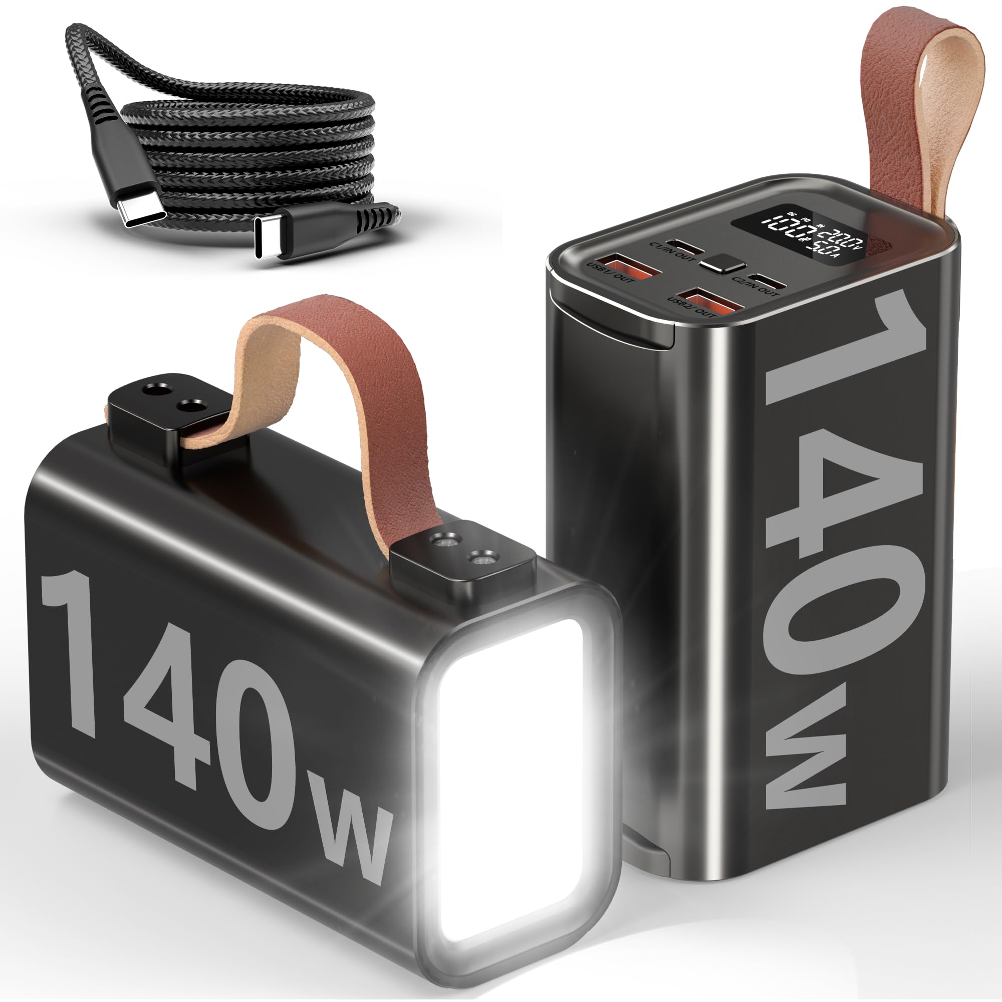 140W 70,000mAh Portable Charger for MacBook - PD|1/QC|0 Fast Charge Power Bank | AE Aerospace Aluminum Shell | Laptop/Ph