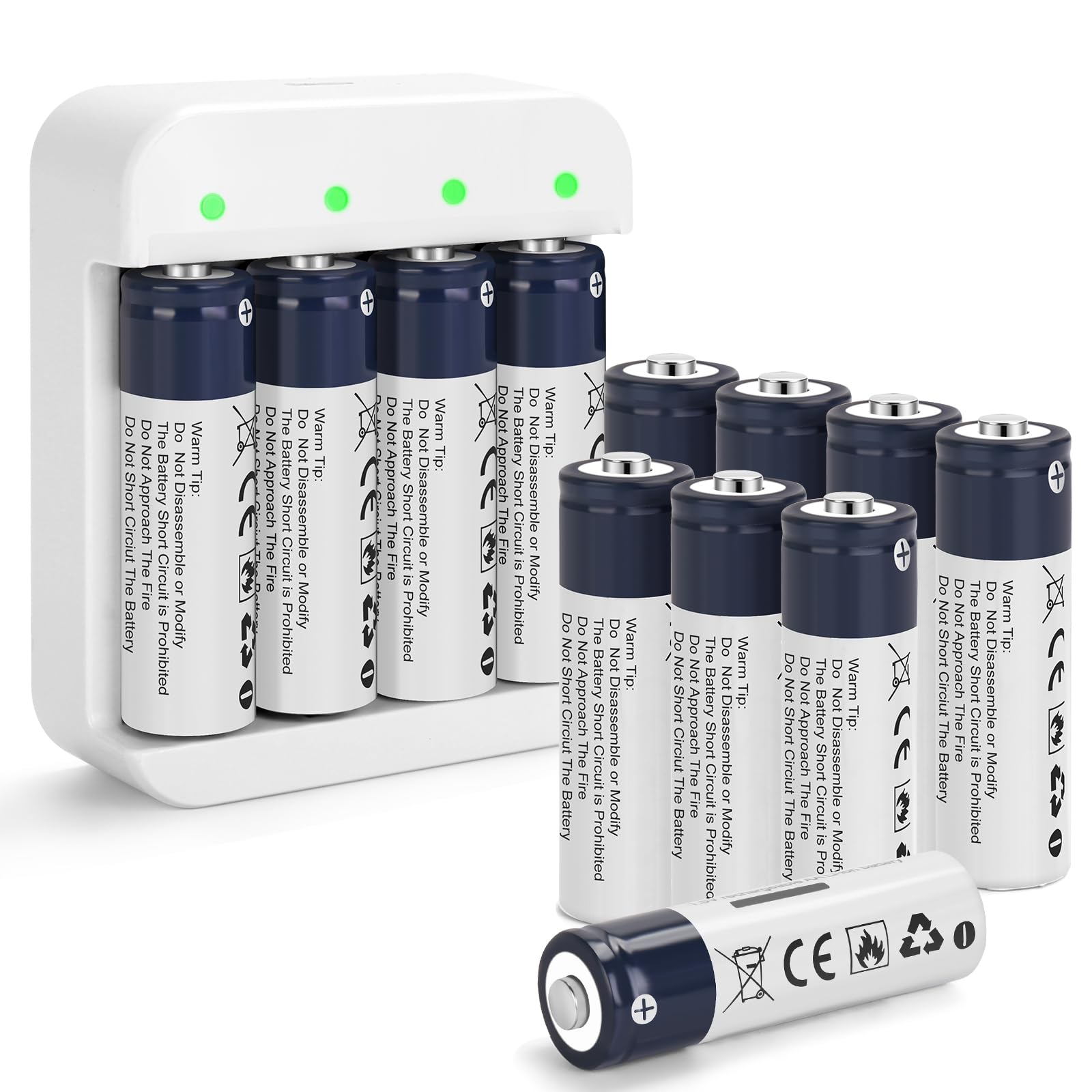 Blink Camera, Xbox, Toys with 12 Pack Rechargeable Lithium-ion AA Batteries 3600mWh High-Capacity Fast Charge over 1000